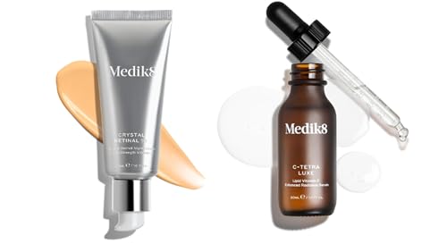 Image of Medik8 Crystal Retinal 10 (30ml) & C-Tetra Luxe Lipid 14% - Age-Defying Retinal Night Serum 0.1% Retinal Strength & Vitamin C Enhanced Radiance Serum
