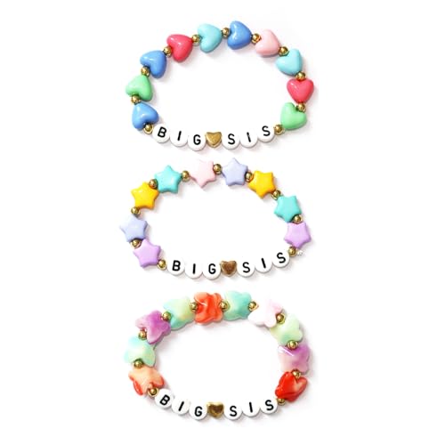 Taouzi Big Sister Bracelet Big Sister Gift Handmade Colorful Beaded Bracelets Birthday Jewelry Gifts 3Pcs
