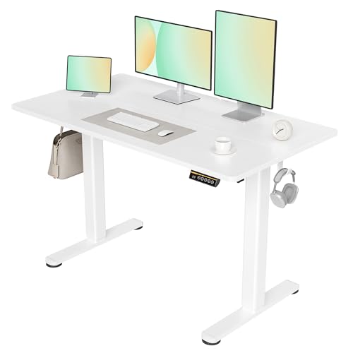 Claiks Bureau Électrique Debout Réglable en Hauteur 120 x 60 cm avec Gestion des Câbles et Fonction Mémoire et Protection Contre Les Collisions, Bureau...