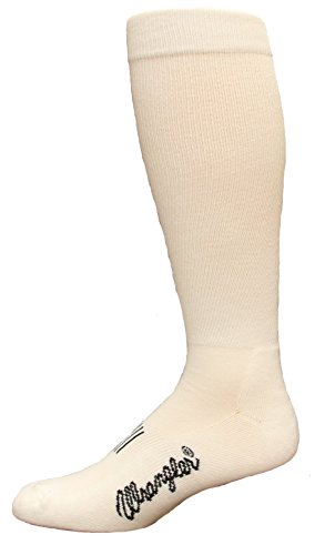 Wrangler Western Boot Sock 2 Pair, White, M 9-13