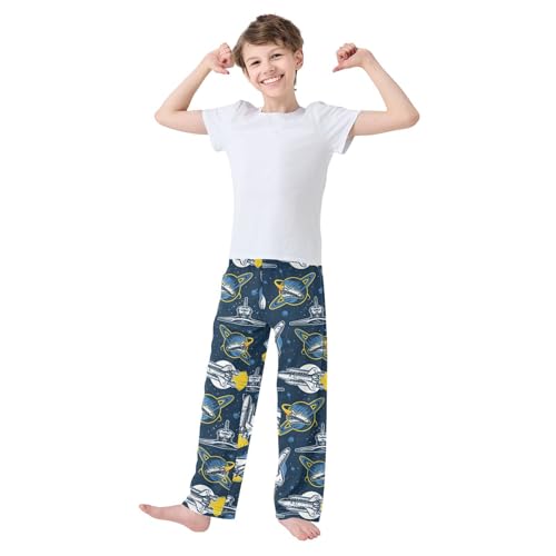 Space Shuttle Starry Sky Boys Pants for Kids Jogger Pants with Pockets S-XL2