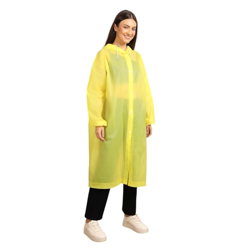 Image of Citizen Eco-Friendly EVA Poncho Raincoat for Men & Women, Lightweight Waterproof Coat with Hood, Adjustable Drawstring, Button Closure Outdoor Rainwear