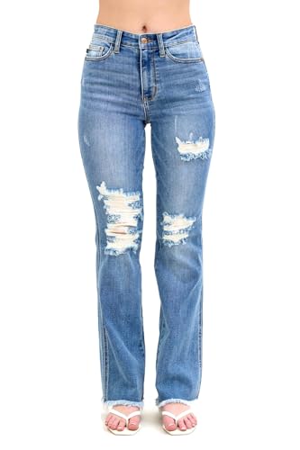 Judy Blue Women's High Waist Distressed Boot Cut Jeans