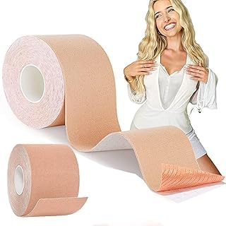 Boob Tape Breast Lift Tape for Contour Lift & Fashion | Boobytape Athletic Tape for Breasts Body Tape for Lift & Push up in All Clothing Fabric Dress Types Waterproof Sweatproof Invisible-image-30