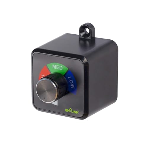 BN-LINK Variable Fan Speed Controller, Plug-in Electric 3 Speed Regulator Adjuster Cordless for Duct...