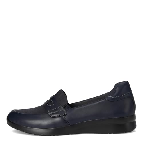 Clarks Collection Women's Ellowyn Penny Loafer, Navy Leather, 9.5 W US by Clarks - Image 2