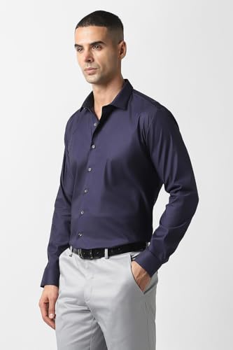 Image of Van Heusen Formal Slim Fit Shirt for Men | Solid | High Stretch Cotton Lycra | Full Sleeves | Ease of Movement