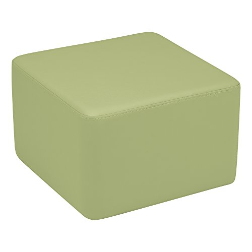 Image of Sprogs 12 inch H Structured Cube Stool -Flexible Modular Collaborative Soft Seating for Office, Home, Lounge and School Classrooms with Durable Frame & Set of 6 inch Legs Add-on -Fern Green