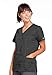 Cherokee Women's Workwear Scrubs Snap Front V-Neck Top, Pewter, Medium