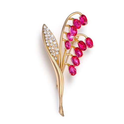 Image of 14K Gold-Plated Flower Brooch Pins Crystal Rhinestone Flower Brooch Pin Accessories Christmas Birthday Gift for Women