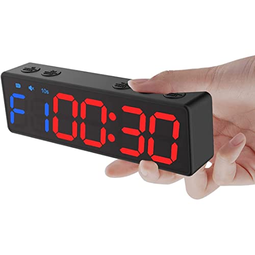 Reloj de entrenamiento con batería, mini gimnasio portátil con imán incorporado para gimnasio en casa, temporizador programable de cuenta atrás y cuenta ascendente miniatura 2