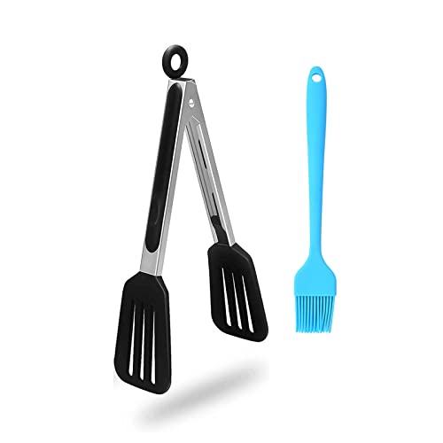 Pinzas de cocina, pinzas de barbacoa de acero inoxidable de 9 pulgadas, pinzas de cocina resistentes al calor para asar, parrilla, servir, ensalada Cover