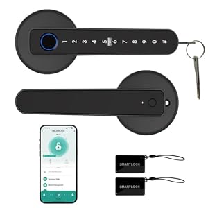 5 in 1 Smart Door Lock Fingerprint Keyless Entry with App Control