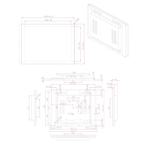 Image of VSDISPLAY 17'' 1280x1024 Industrial Touch Monitor IP65 Front Waterproof | IPS LCD Display,10-Point Capacitive Touch, with H /D VGA Interface for Industrial Outdoor Kiosk Use