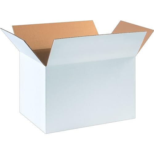 The Packaging Wholesalers 18 x 12 x 12 White Inches Shipping Boxes, 25-Count (BS181212W)