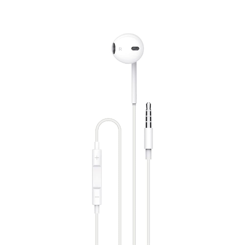 Soundtec Single Mono Earphones 3.5 mm Aux Connector with High Clarify Mic, Headphone Volume Control, Wired Headset, PD-MOAEP-WH, White