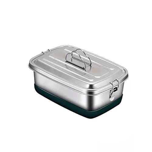 Bento Boxes - Lonchera de acero inoxidable con plato para almacenamiento de alimentos, fiambrera para microondas, caja bento portátil (tamaño: 2000 ml)