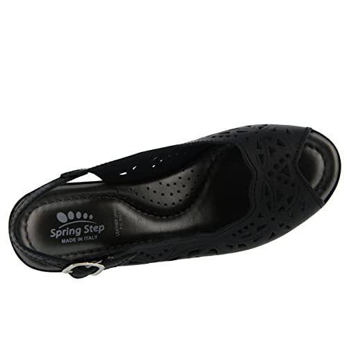 Spring Step Orella Slingback Sandals for Women - Leather Sandals with Adjustable Straps - Women's Sandals with Geometric Laser-Cut Detail - Black EU 38 / US 7.5-8 by Spring Step - Used condition - Image 4