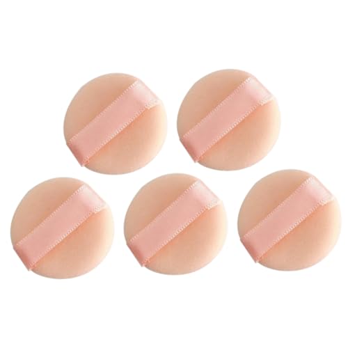 PACKOVE 5Pcs Mini Makeup Puff Under Eye Flocking Powder for Loose Powder Application Gentle Washable Finger Sponges for Foundation Blush Makeup Tools
