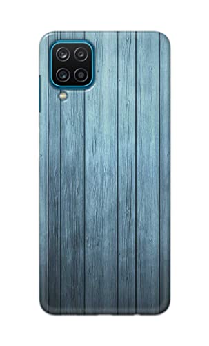 Image of Printed Hard Back Cover Case for Samsung Galaxy A12 Back Cover (Wooden Blue) -702