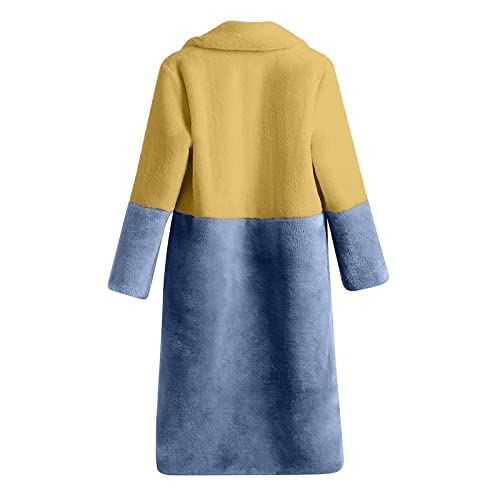 tuduoms Winter Coats for Women Warm Long Parka Faux Fur Jacket Lapel Collar Full-length Outwear Maxi Fluffy Faux Fur Overcoat3