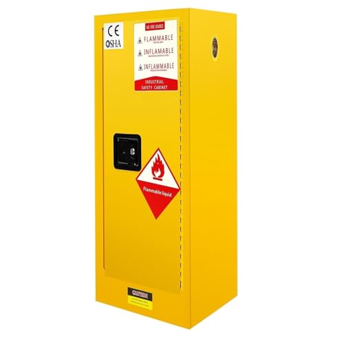22 Gallon Hazardous Material Handing Cabinet, Fire Resistant Cabinet with Adjustable Shelves, Thickened Galvanized Steel Flammable Storage Safety for Industrial Home Lab Use