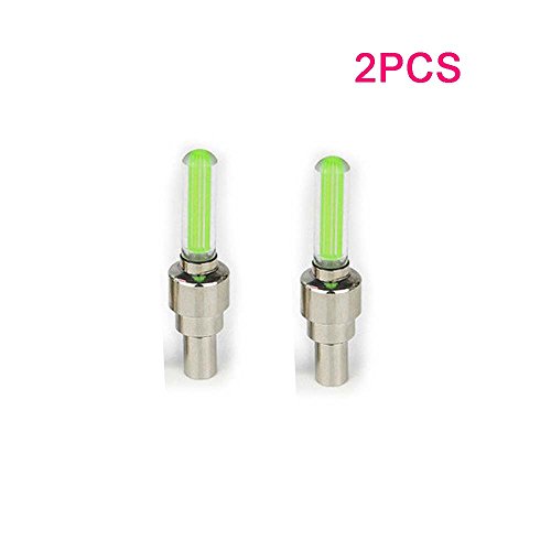 2 x LED de roue de vélo de sécurité Néon, Flash LED Bouchon de valve