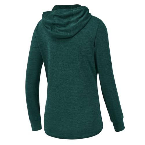 donhobo Damen Sportjacke Laufjacke Langärmlig Leicht Atmungsaktiv Full Zip Sweatjacke für Wandern Outdoor Running (Dunkelgrün, L)