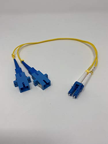 1ft Fiber Optic Adapter Cable LC (Male) to SC (Female) Singlemode 9/125 Duplex