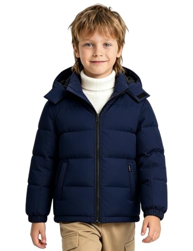 Image of wantdo Boys' Winter Coat Waterproof Puffer Jacket Parka with Removable Hood