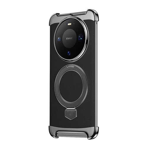 LYJSMGZ Magnetic Case for Huawei Mate 80 Pro Max/80 Pro/80, Ultra-Thin Borderless Cover with 360°Rotating Kickstand Supports Wireless Charging,Black,Mate 80