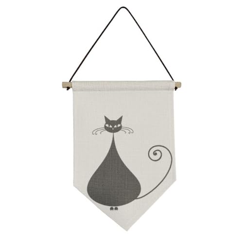 Drapeau en toile et amour des chats noirs pour Halloween