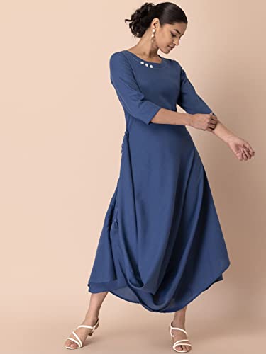 Image of Indya Women's Rayon Solid Regular Kurta