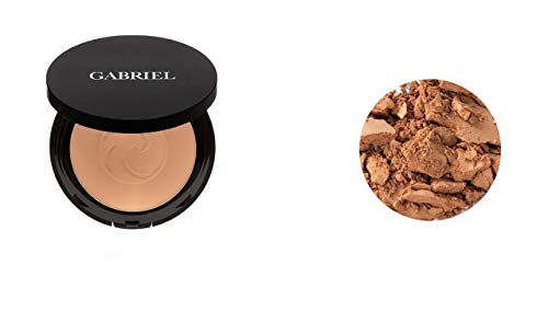 Gabriel cosmetics,Dual Powder Foundation, Natural, Paraben Free, Vegan, Gluten-free, Cruelty-free, Non GMO, Pressed mineral powder, enhanced with Sea Fennel. (Tan Beige)