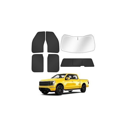 Image of KUST Car Window Shades for Ford F150 2021-2025 2026 Windshield Sun Shade Side Window Cover UV Block Privacy Protection Accessories for Camping Blackout Rear Back Full Set 6PCS