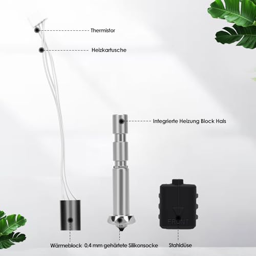 HISUEKIG Hotend Kit für Kobra 3 Max, 3D Druck Heißend Kit mit 0.4 mm Quick Swap integrierte gehärtete Stahldüse und Silikon Abdeckung, Hochfestigkeit Stahlheizun für Kobra 3 Max 3D Drucker