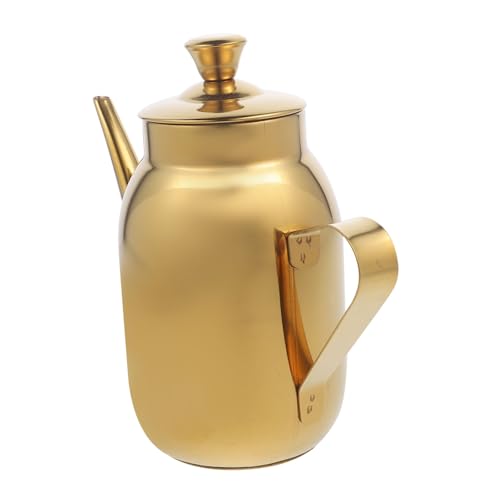 LIGIGWASH Dispensador de salsa de soja para el hogar engrasadores dosificador aceite olla de aceite aceitero aceitera botella de salsa contenedor de aceite de cocina Acero inoxidable Golden