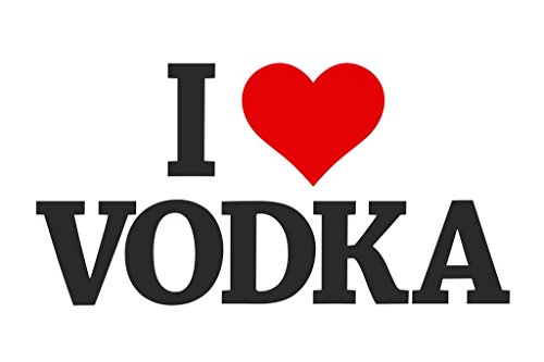 I Love Vodka White Cool Wall Art Print Poster 16x24