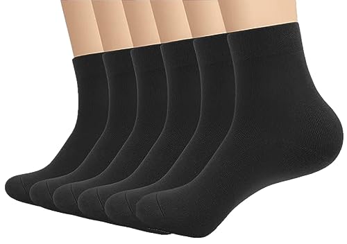 6 Pairs Mens Premium Cotton Quarter Socks - Comfortable Free Size Formal Men's Socks - Super Combed Material - EU sizes 40-45