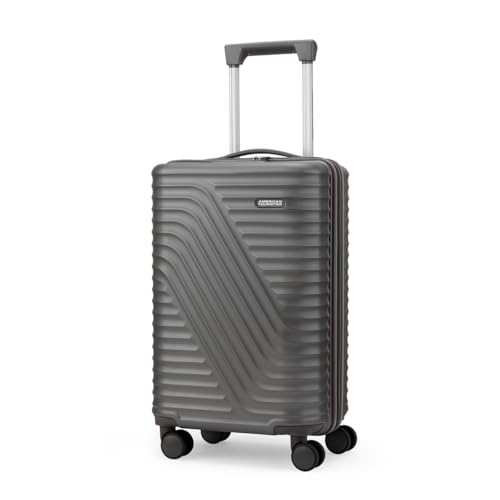 Image of American Tourister Travix | Cabin Trolley Bag (55 cm) | 360 8 Wheel Travel Luggage | Hard Case Polycarbonate Suitcase | Recessed Combination Lock | Grey