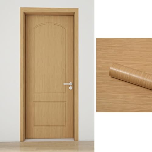 壁紙シール 木目調 接着剤付き ドア用シール 粘着式 家具用リメイクシート北欧 防水 防湿 幅40/60/80/120cm ×長さ2/3/5m DIY 台所 玄関 ドア 扉 テーブル 流し台 家具 (40*300cm,杉色)