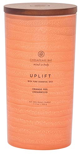 Chesapeake Bay Candle Mind & Body Serenity Scented Candle, Uplift with Pure Essential Oils (Orange Pear, Lemon, Cedarwood), Large