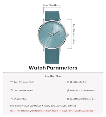 Image of Analog Watch for Men with Silicone Band | Magnetic Lock Strap | Japanese Quartz Movement | Water Resistant | Formal & Casual Wristwatch Gift