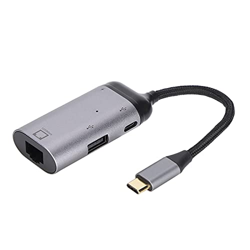Adaptador USB C a RJ45 y USB A con carga rápida PD 100W para PC 1