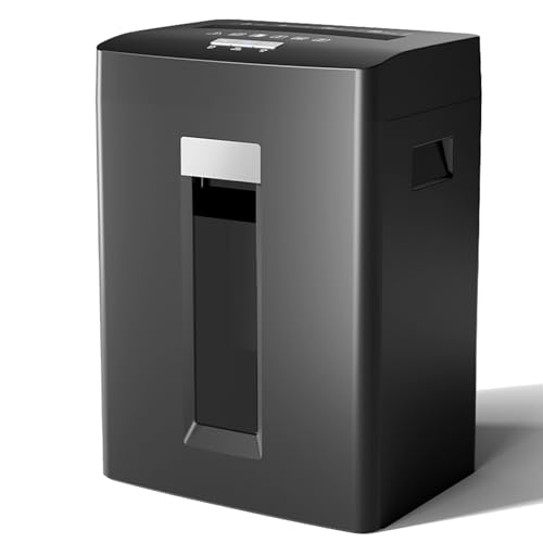 Trituratore di carta, capacità di 8 fogli, livello di sicurezza P-5, durata continua di 20 minuti, secchio per rifiuti da 23 litri per uso domestico e ufficio