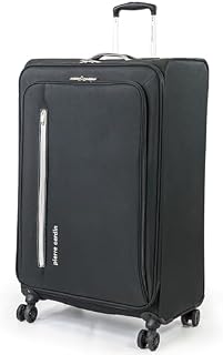 Pierre Cardin Soft Sided 19 Inch Suitcase with Wheels - KLM Flybe Emirates Cabin Approved Under 55x40x20 Luggage TUI Thomas Cook Soft Shell Bag | Light 1.8kg 48cm 30L (Carry On, Grey & Orange)