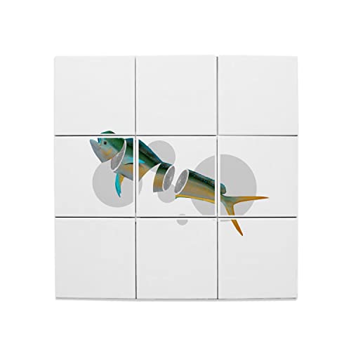 Carreaux céramique décoratifs poisson 20x20 cm pour crédence de cuisine design