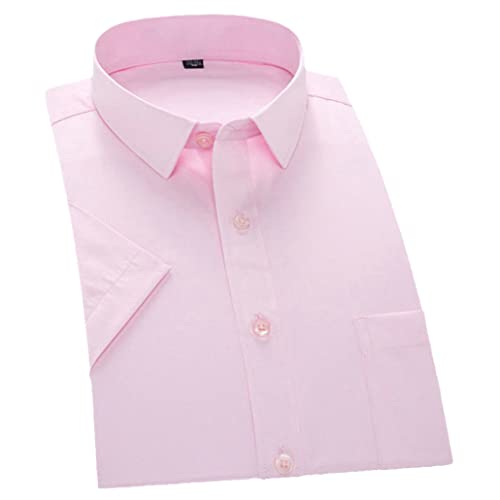 Chemise haut de gamme en sergé rose pour homme élégant en taille L
