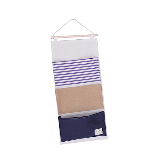 Cabilock Natural Cotton Linen Wall Hanging Bag Waterproof Storage Organizer 3 Pockets Door Pocket Storage Box