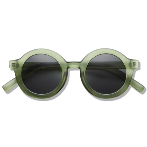 BABYMOCS Lunettes de soleil pour enfants Signature 1,5-7 ans BIOPLASTIQUE & POLARISÉES | Lunettes de soleil rondes pour garçons & filles SANS BPA | 100% de PROTECTION UV | Lunettes de soleil design